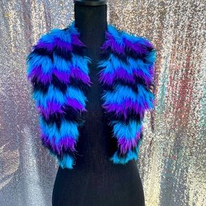 3 Piece Rave Outfit Vest , Fluffies and Bracelet